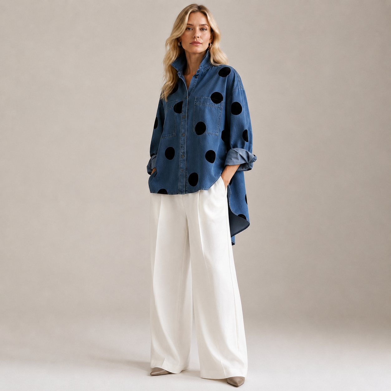 Muriel Oversized Polka Dot Shirt