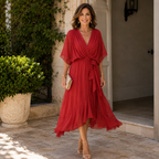 Ava™ V-Neck Midi Dress