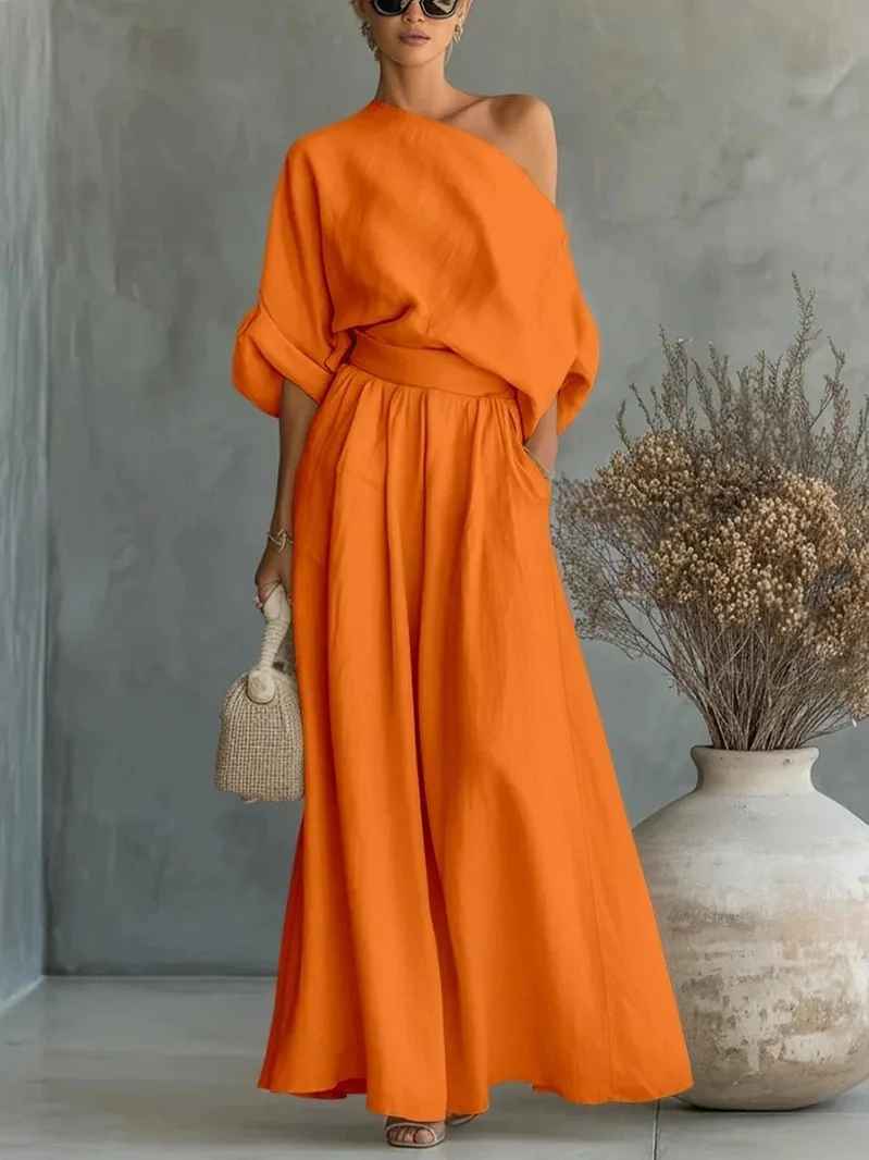 Sienna | Chic Off-Shoulder Lounge Set – Relaxed Style for Everyday Confidence