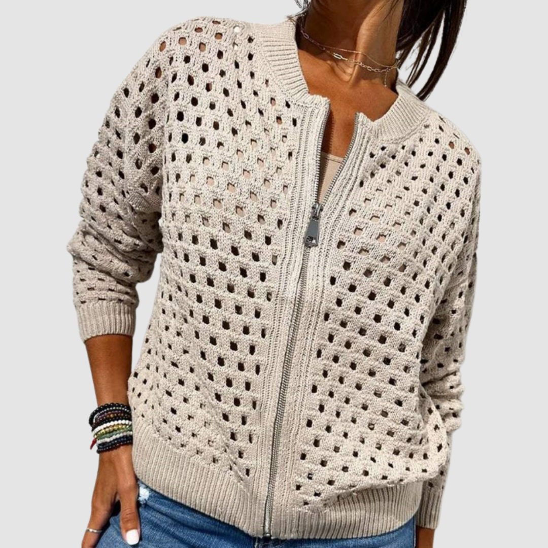 Isla™ Modern Zip-Up Cardigan