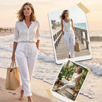 🌸New arrival 40% OFF!🏖️Women's Elastic Waist Cotton Linen Casual Pants