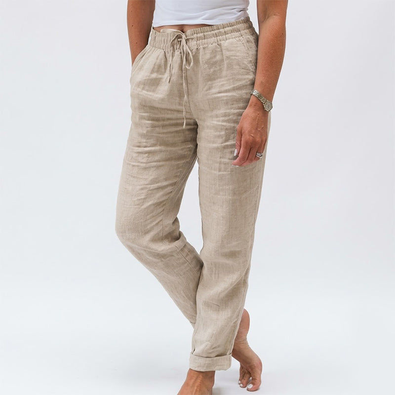 🌸New arrival 40% OFF!🏖️Women's Elastic Waist Cotton Linen Casual Pants