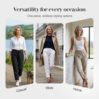 🌸New arrival 40% OFF!🏖️Women's Elastic Waist Cotton Linen Casual Pants