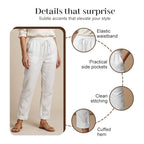 🌸New arrival 40% OFF!🏖️Women's Elastic Waist Cotton Linen Casual Pants