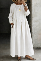 Ava | Long Sleeve Denim Midi Dress – Effortless Style for Every Season