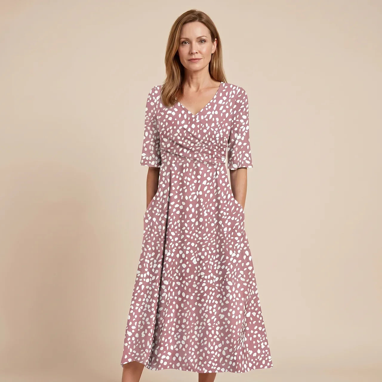 COLETTE | FLATTERING POLKA DOT MIDI DRESS