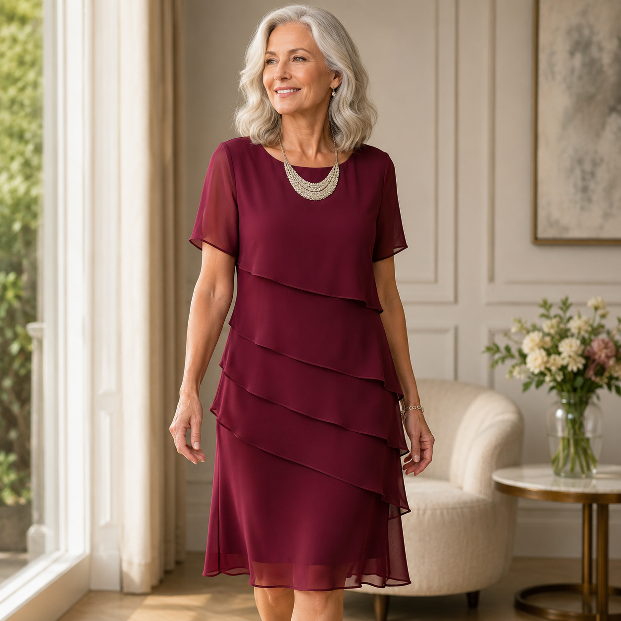 Evelyn™ Layered Midi Dress