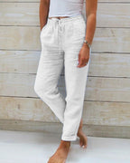 🌸New arrival 40% OFF!🏖️Women's Elastic Waist Cotton Linen Casual Pants